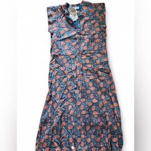 Emerson Fry Women’s Midi Dress in Blue and Orange Floral